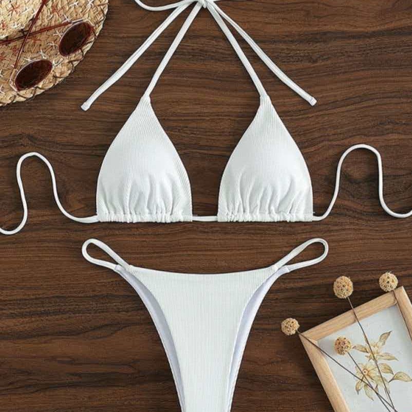 2026 European and American Cross-Border New Spot Wholesale Swimsuit Female Sexy Backless Strap Bikini Bikini Swimsuit