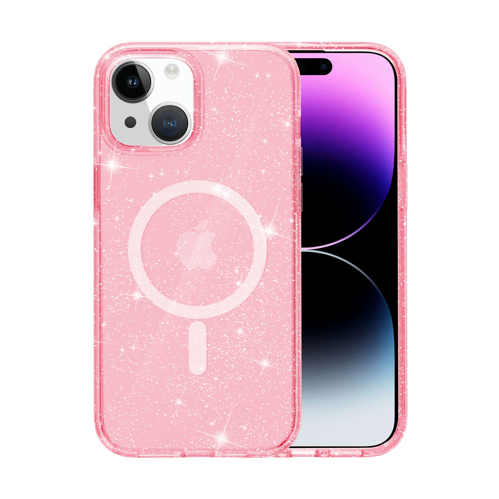 Чехол для телефона (Apple) iPhone 11–17 совместимый, прозрачный блеск, магнитный и защита от падения