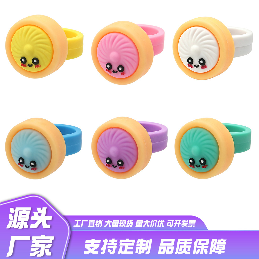New cross-border bun rings for women, children's cartoon rings, small gifts, cake decoration gifts, eggshell gifts