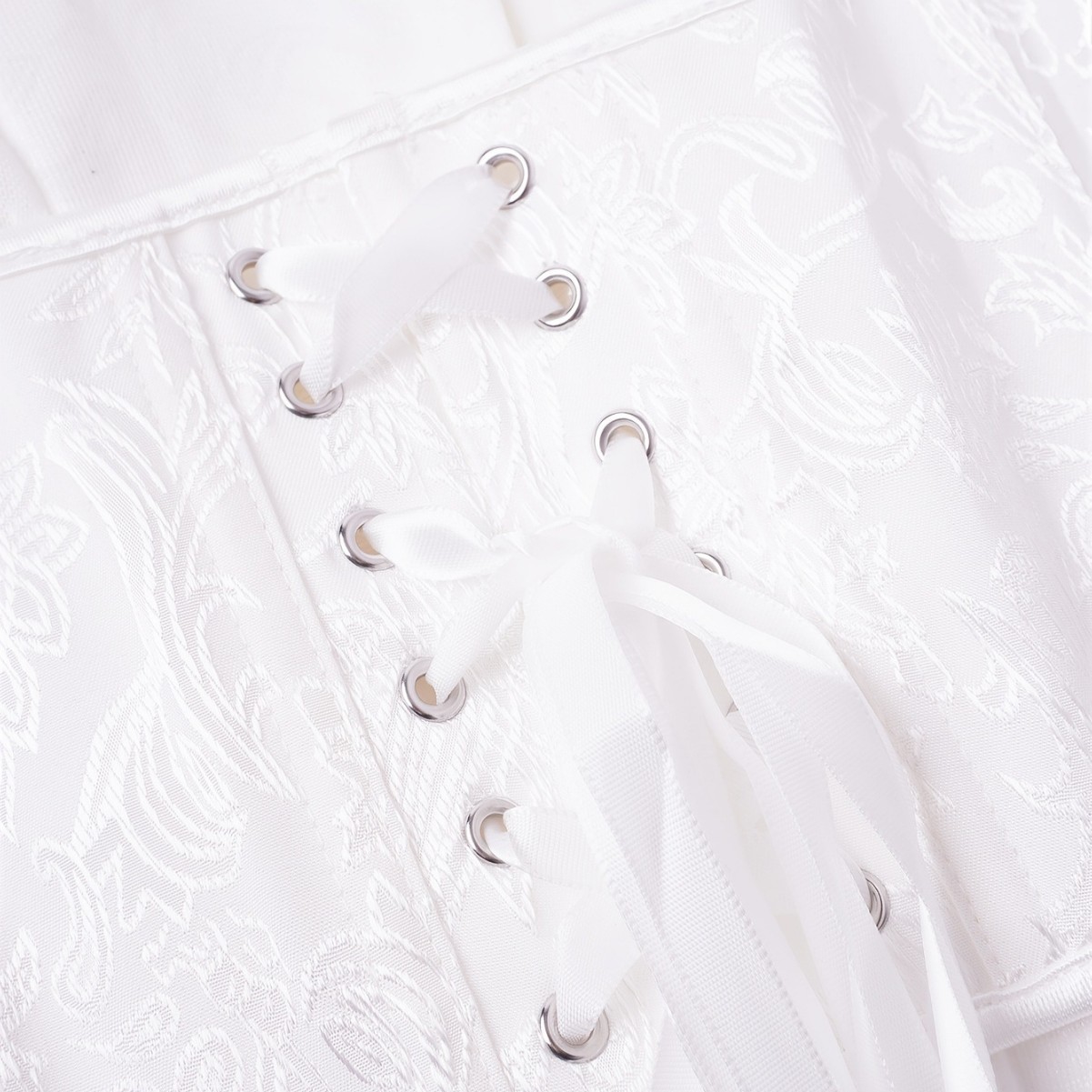 Correa de hombro blanca impresa de malla de manga corta para mujeres, abrazadera de pecho, hueso de pez, ropa de plástico, suministro transfronterizo