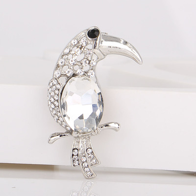 厂家直销韩版时尚创意礼物水钻啄木鸟水晶胸针雅致胸男花女披肩针|ms