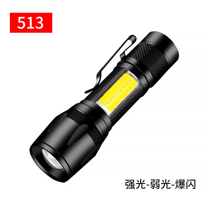 511 luz brillante mini linterna COB lámpara lateral USB recargable al aire libre viajes domésticos multifuncional linterna regalo