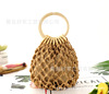 Bag, fresh straw beach purse, drawstring