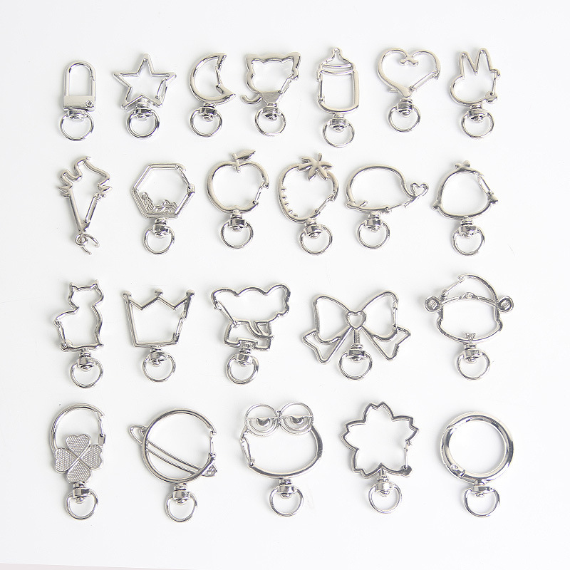 Cat God of Wealth Peach Heart with Ring Metal Keychain DIY Handmade Material Jewelry Bag Hanging Mobile Phone Chain Keychain Accessories