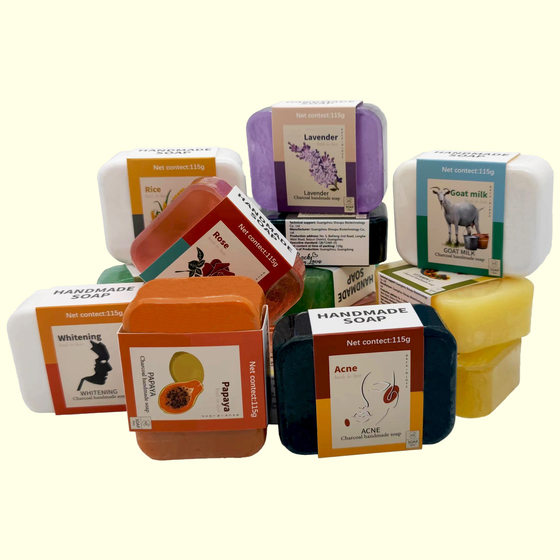 Cross-border foreign trade kojic acid turmeric kojic acid soap papaya goat milk soap cleaning bath handmade soap oil control soap
