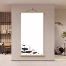 简约中式水墨装饰画风景入户清新背景墙过道挂画玄关走廊挂轴壁画
