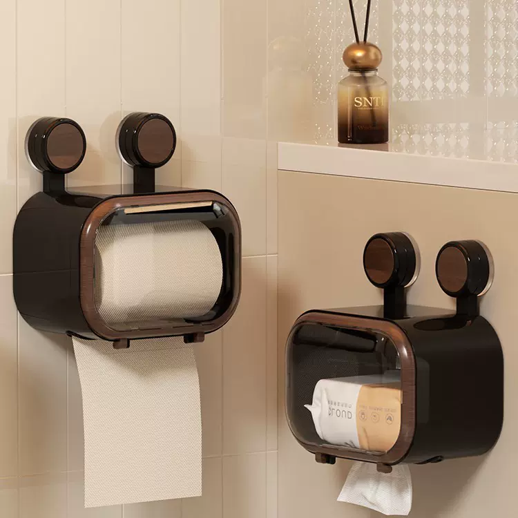 厕所纸巾盒卫生间厕纸盒壁挂抽纸盒防水吸盘卷纸盒抽纸纸巾收纳盒