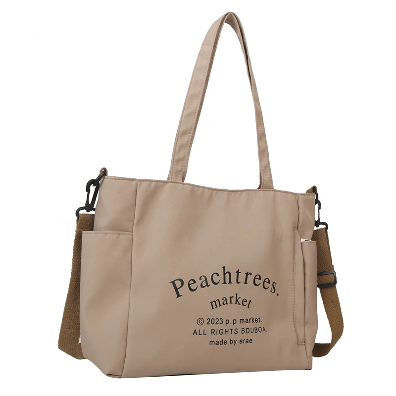 Fashionable retro one-shoulder city bag with increased thickness, available in black, white, and dark khaki