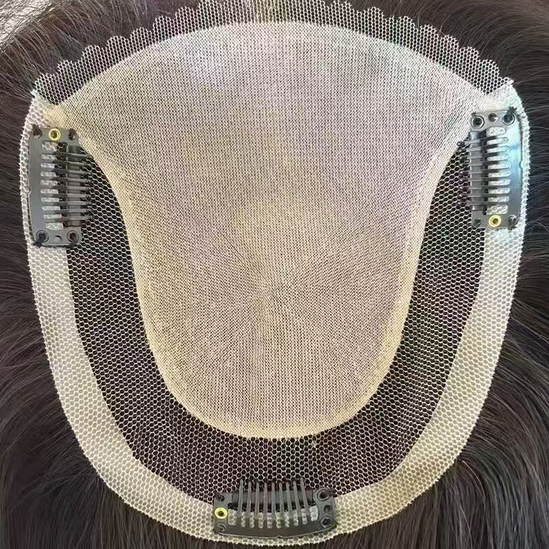 U-Shaped Lace Hairpiece for Women, Real Human Hair, Invisible Breathable Cover for Covering White Hair on Top of the Head