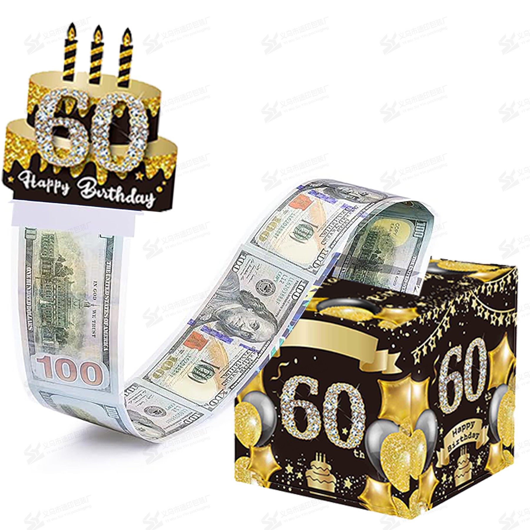 现货黑金色60抽钱盒