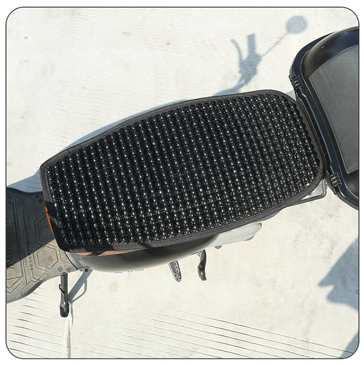 Summer Wooden Bead Electric Vehicle Seat Cushion, Breathable Seat Pad, Non-Slip, Sun Protection, Universal Electric Bike Seat Cover, Summer Cooling Pad