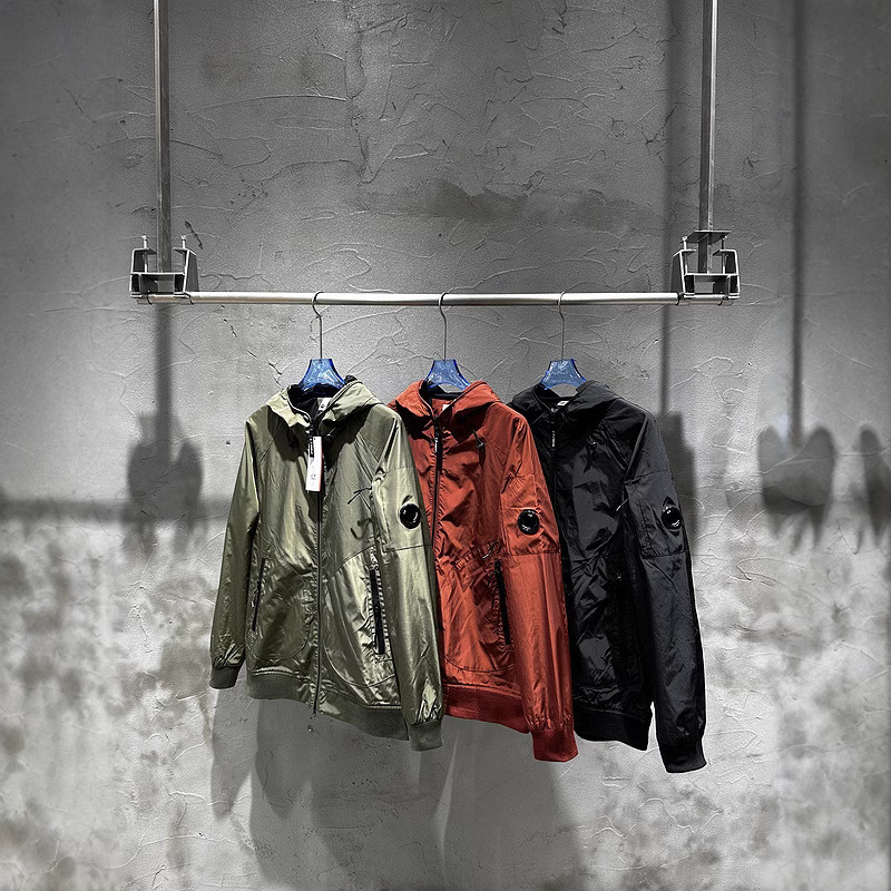 European and American Style Cp Letter Glasses Lens Hooded Zipper Lightweight Jacket Motorcycle Coat Unisex Windbreaker Couple's Jacket