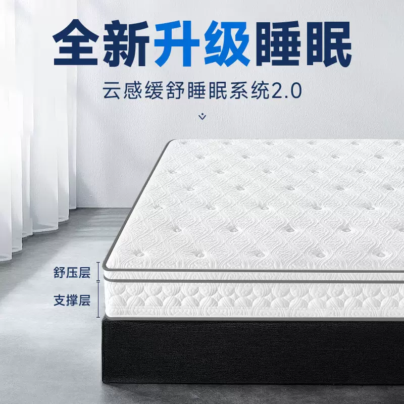 蓝思智造家具席梦思垫天然乳胶椰棕独立弹簧软硬两用床垫双人家