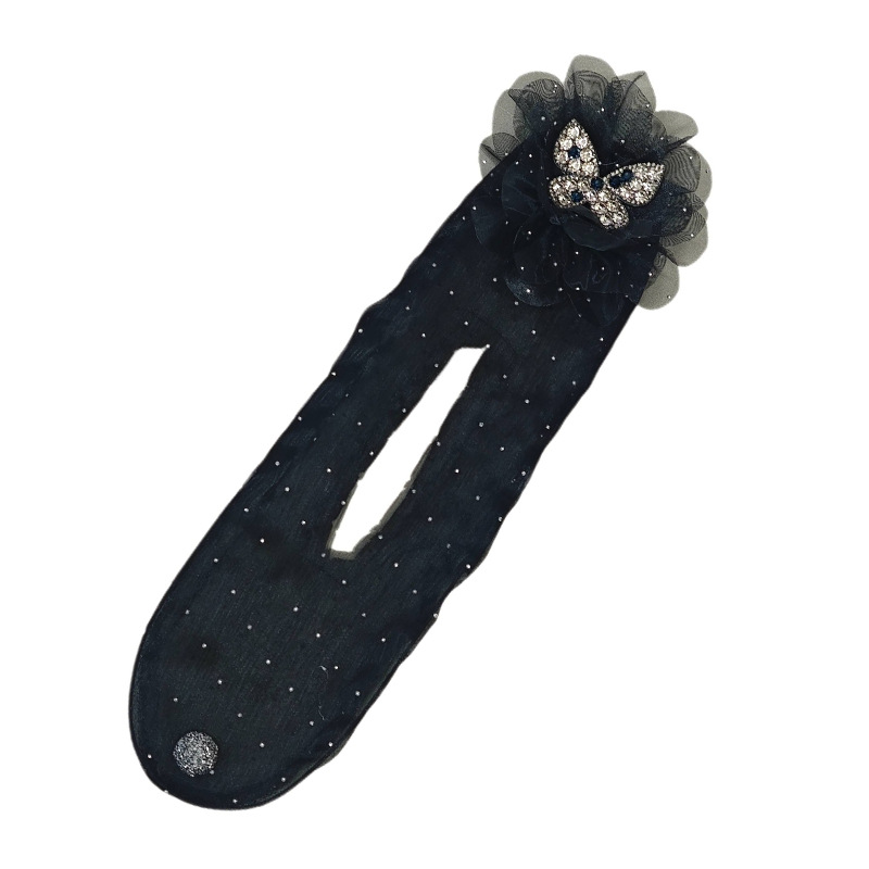 En la parte posterior de la cabeza, nueva bola de mariposa de diamantes de imitación, clip giratorio, placa de pelo de flor femenina, artefacto perezoso simple