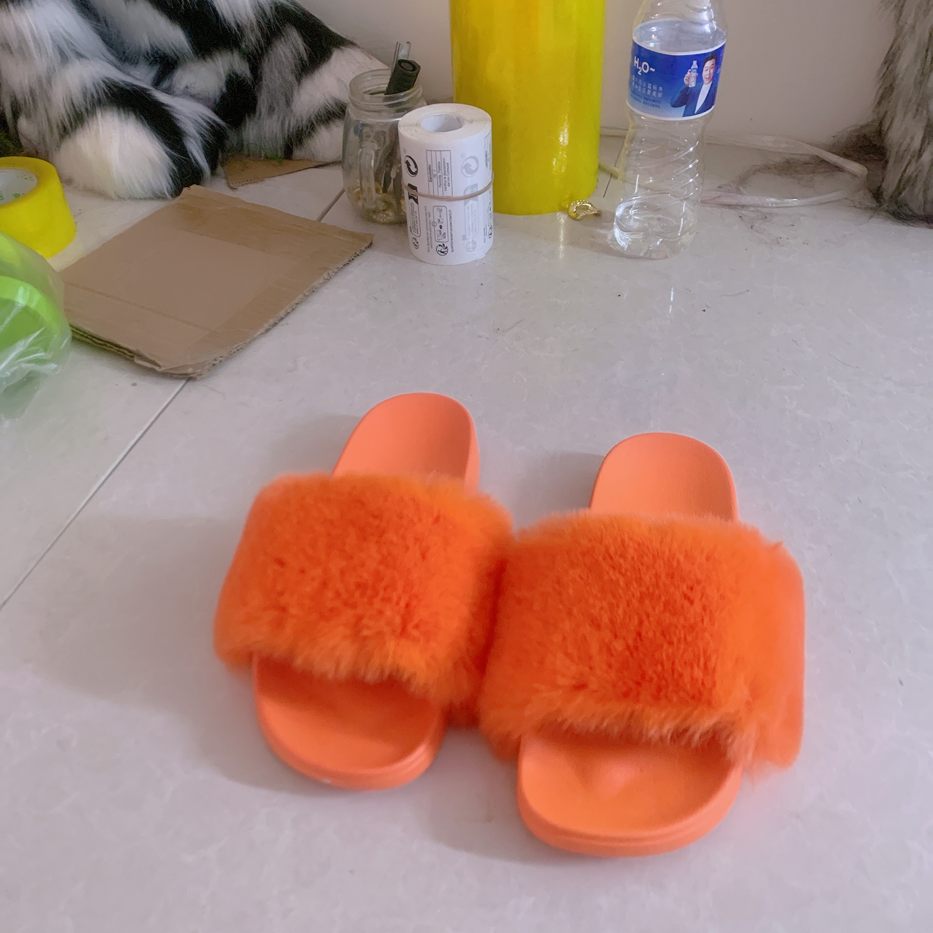 2026 Korean Summer Women's Comfortable And Stylish Slip-On , Non-Slip Outdoor European And American Style Furry Casual Slippers_vogvips.com