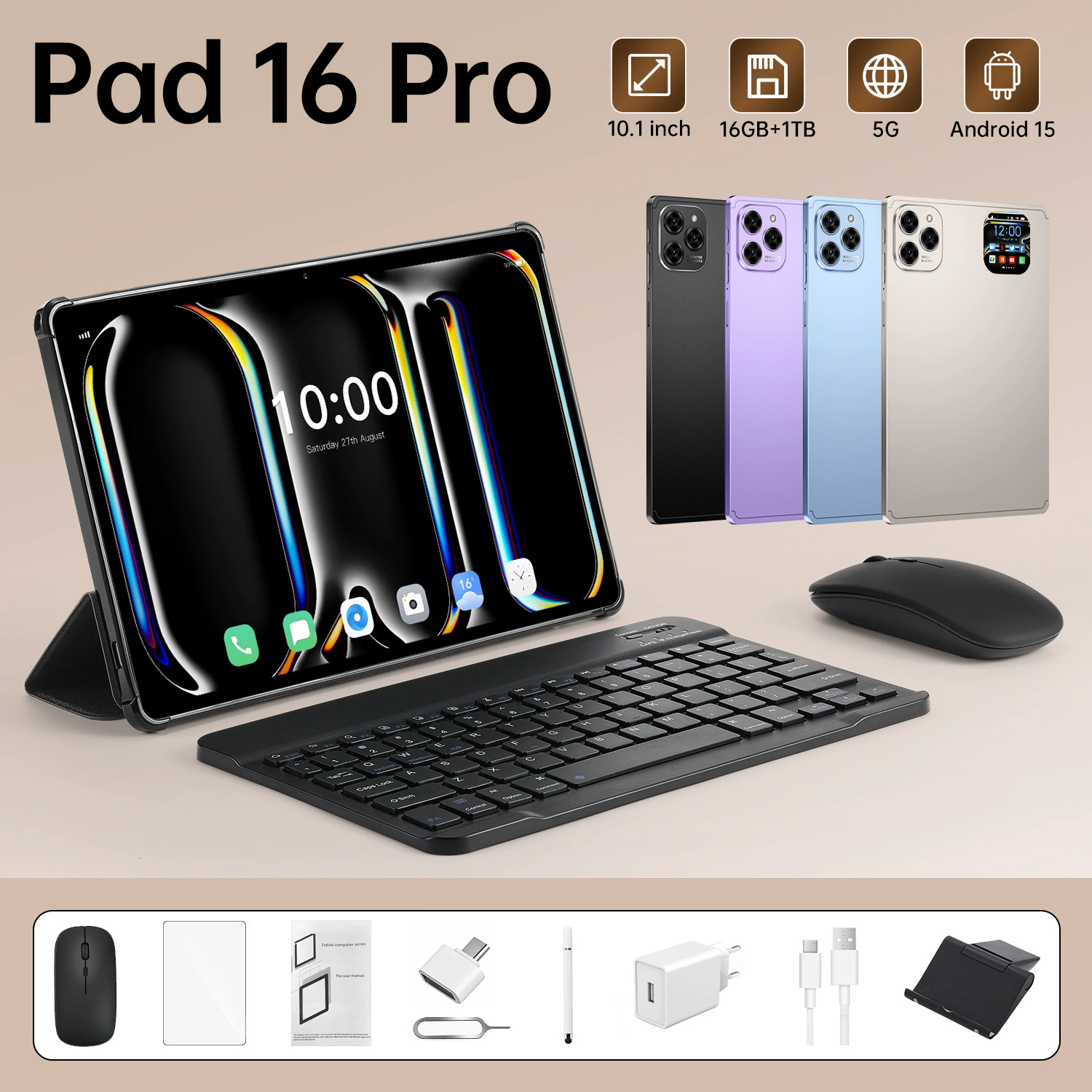 Новый Pad 16 Pro планшет 10,1 дюйма 16+1T восьмиядерный чип 4G сетевой иностранный торговый источник производитель