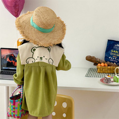 Girls Dress 2024 New Spring and Autumn Long Sleeve Korean Style Doll Lapel Dress Baby Casual Fashion Princess Dress