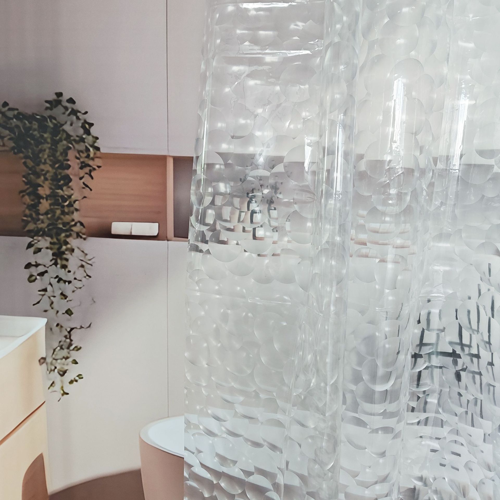 北欧ins浴帘套装免打孔挡水门帘隔断淋浴帘防水布跨境货防水