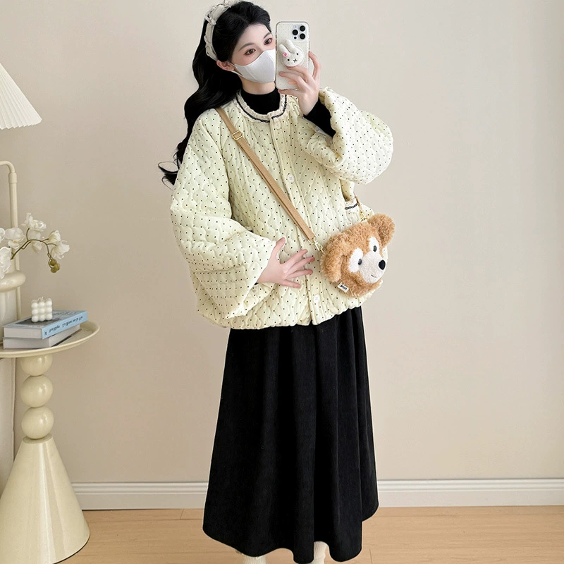 Winter short down jacket for pregnant, Korean style, fitted