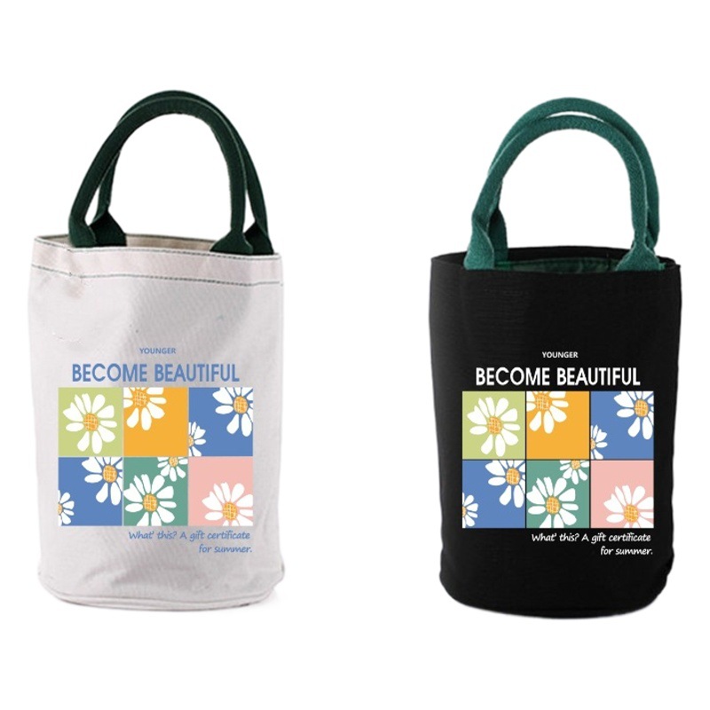 Bolsa de almuerzo de estilo japonés aislado Bento bolso estudiante almuerzo impermeable oficinista almuerzo bolsa de lona de gran capacidad