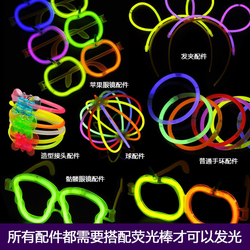 Accesorios de varilla fluorescente varilla luminosa modelado varilla flash plástico con conector gafas de cabello conector de linterna brillante