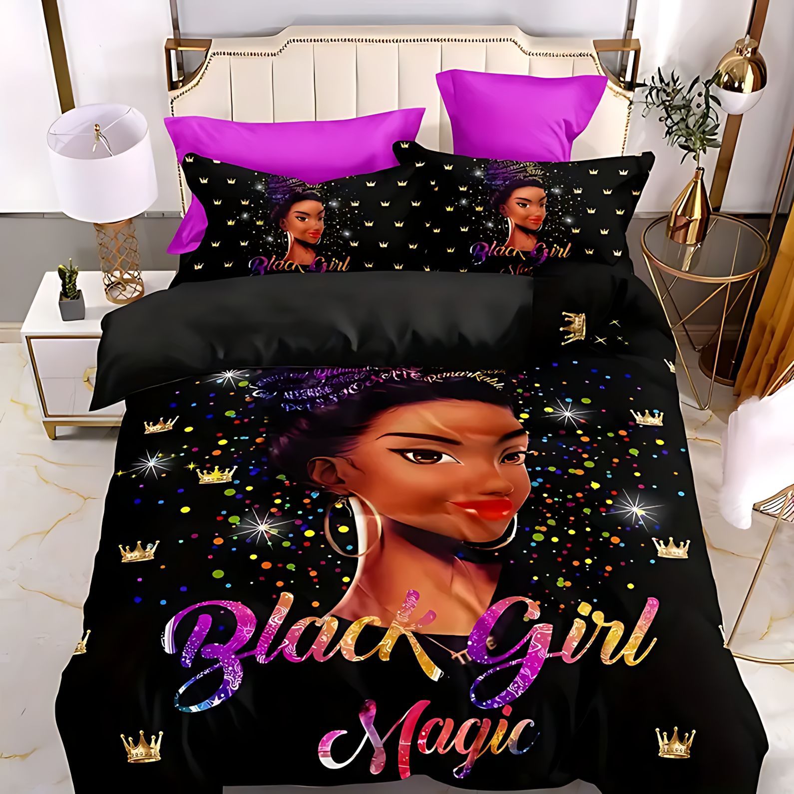 TUME / JIT belleza Miss África transfronteriza textil doméstico impresión digital HD set de colcha de cama