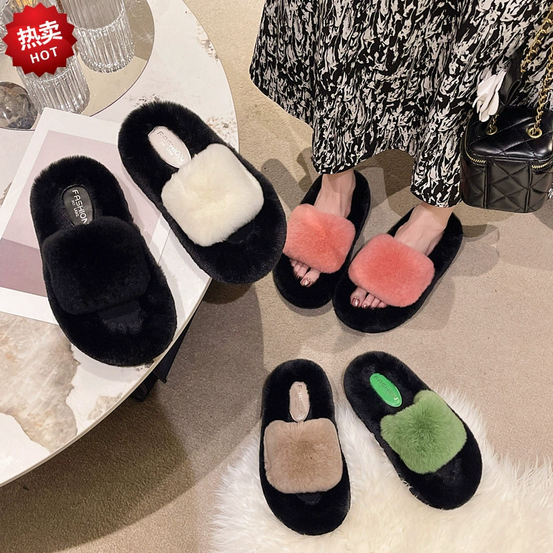 Носить толстую подошвь настоящие шерстяные тапочки женский 2024 летний осенний новый интерьер