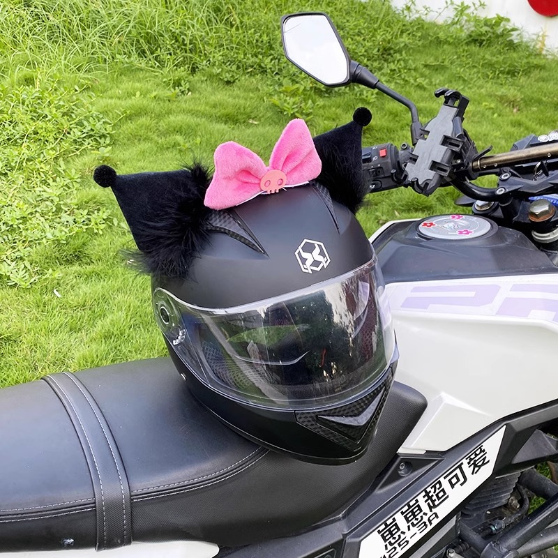 Kuromi Ear Helmet Decoration Motorcycle Helmet Accessories Ski Helmet Universal