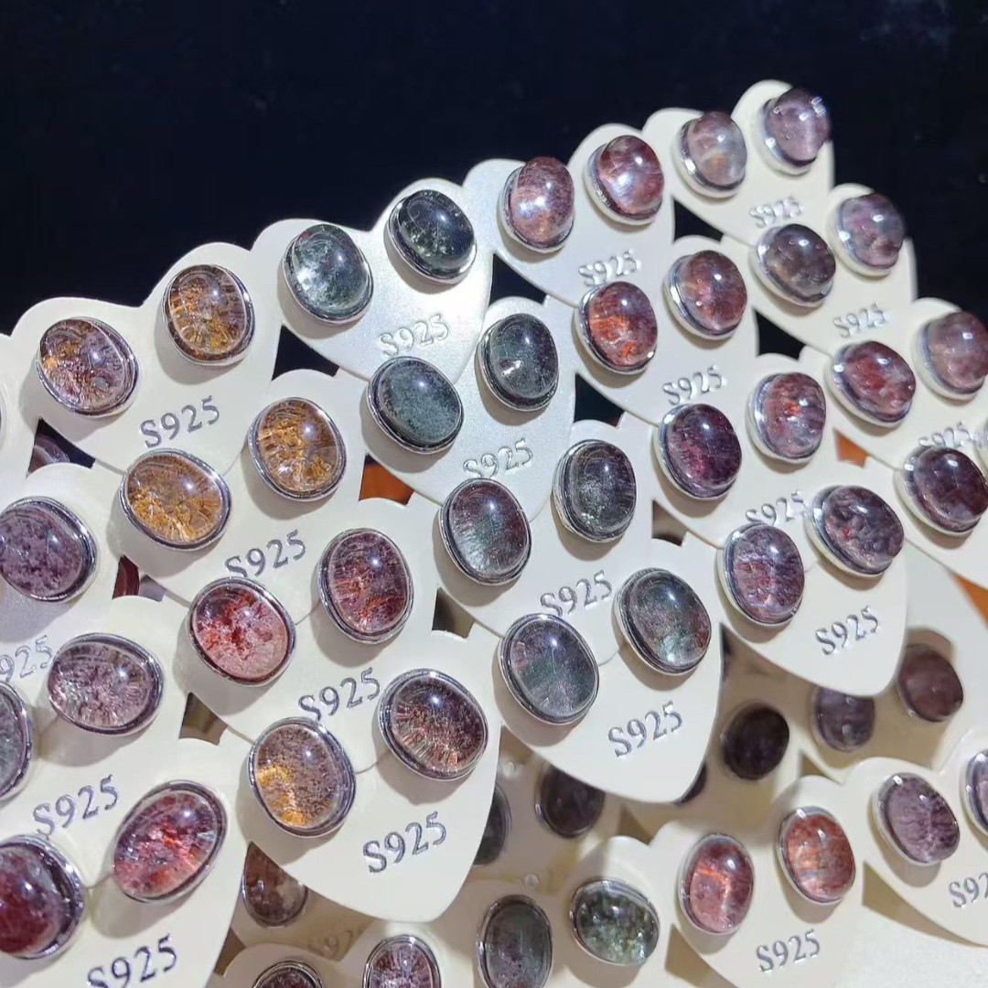 Natural Ghost Inlay Earrings S925 Silver Needle Personalized Fashion Women's Jewelry New Model Live Broadcast Hot Item Wholesale