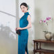 Old Shanghai Retro Chinese Style Long Imitation Acetate Cheongsam 2025 Spring and Summer New Fashion Young Style Slimming Look