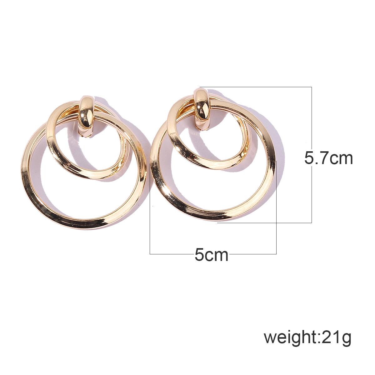 Casual Simple Style Circle Metal Layered Plating Women's Drop Earrings display picture 1