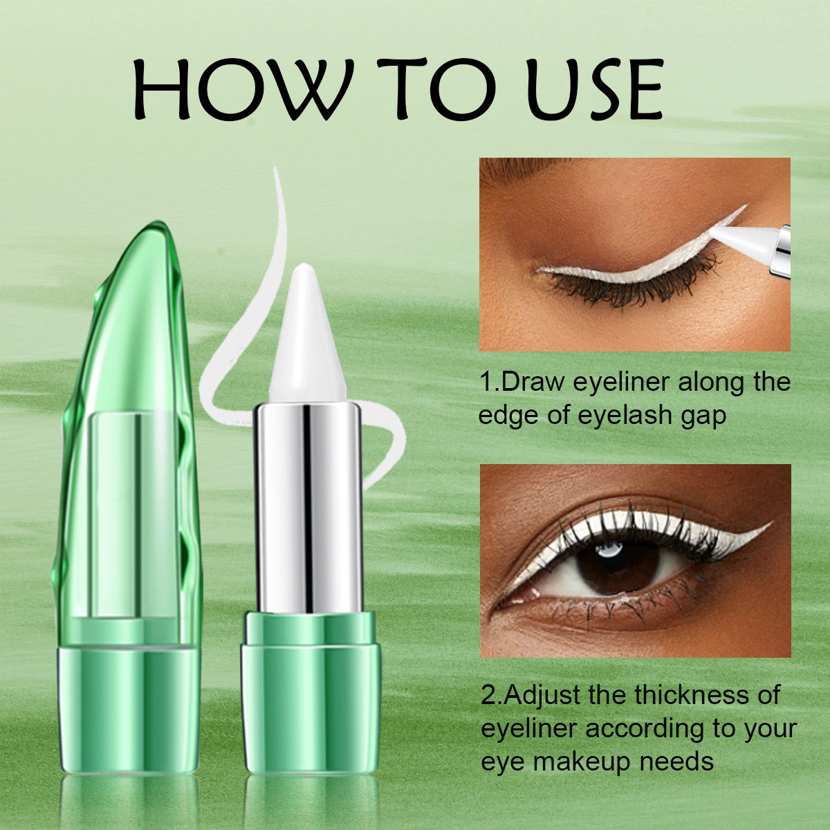 3 color waterproof eye shadow cream eyeliner quick drying matte black solid rich eyeliner cream pen_voghion.com