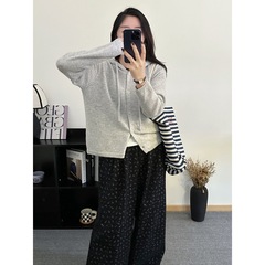 秋季女士连帽毛衣针织开衫外套女2025新款独特漂亮高级感上衣秋冬