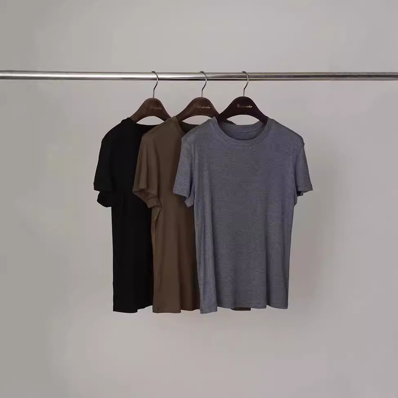 Ready Stock Fabric | Soft and Comfortable | Mulberry Silk Acetate Tencel Slimming Summer Thin Short-Sleeved T-Shirt Ready Stock Fabric | Soft and Comfortable | Mulberry Silk Acetate Tencel Slimming Summer Thin Short-Sleeved T-Shirt