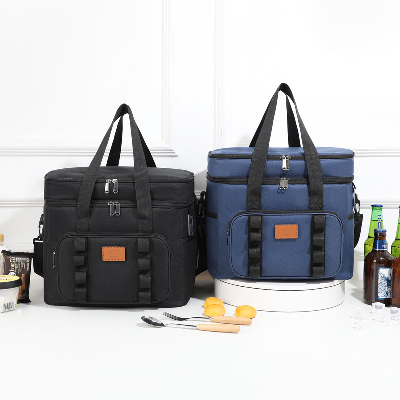 Bolsa de picnic de campamento transfronterizo de gran capacidad portátil de aluminio grueso paquete de aislamiento térmico de frutas bolsa de hielo fresco