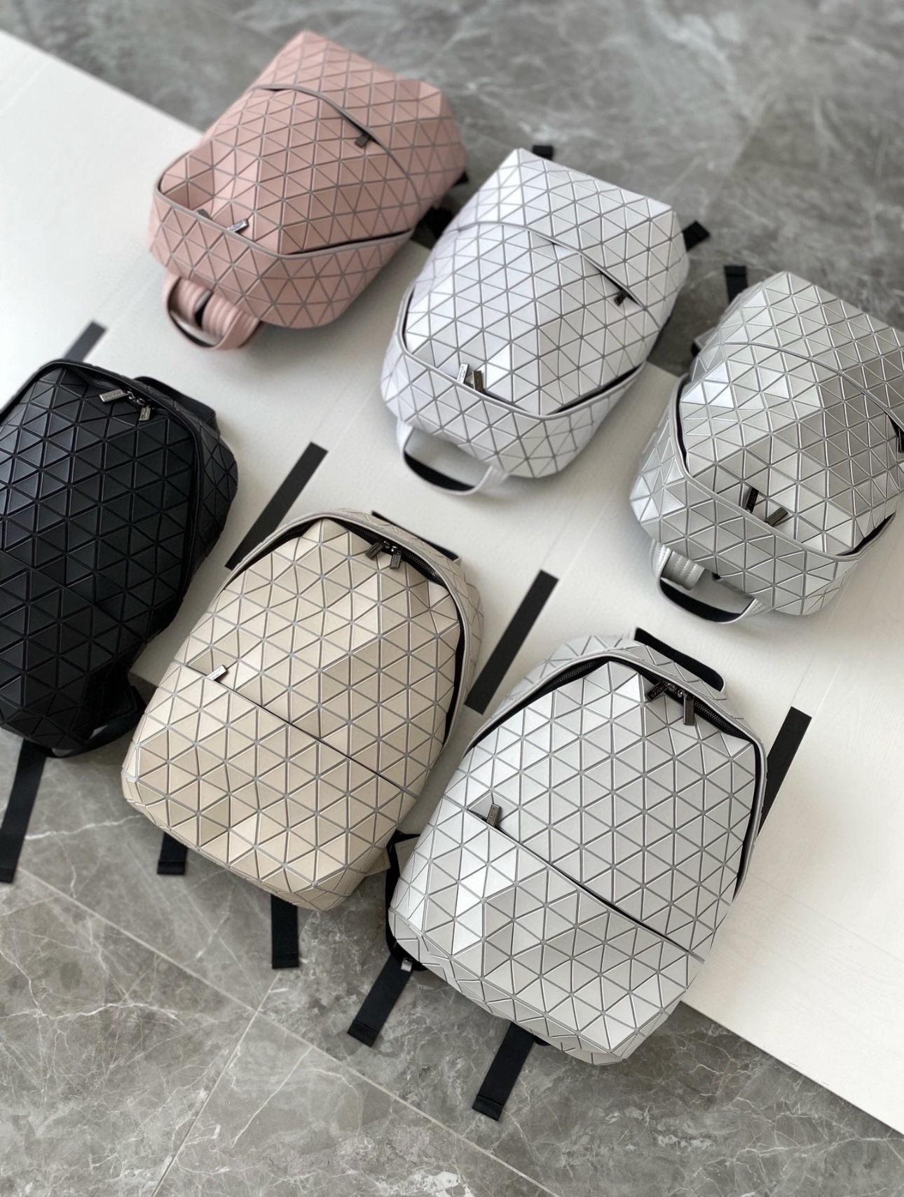Japanese matte space backpack with diamond pattern for men and women, capacious bag