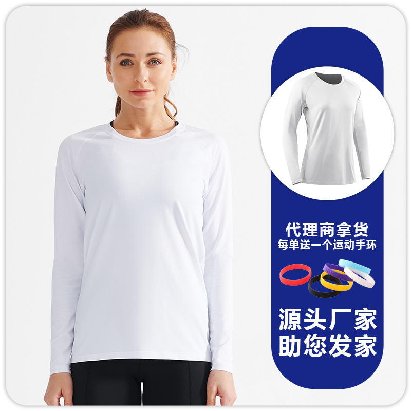 Camiseta de Secado Rápido de Manga Larga para Mujer de Poliéster, Secado Rápido y Transpirable para Fitness