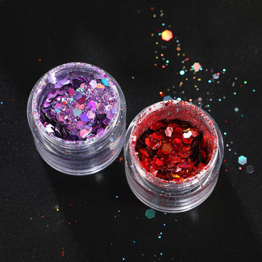 Creative Glitter Powder Nail Art Jewelry Bottled 8g Irregular Sequins Laser Mixed Nail Patch Glitter Powder