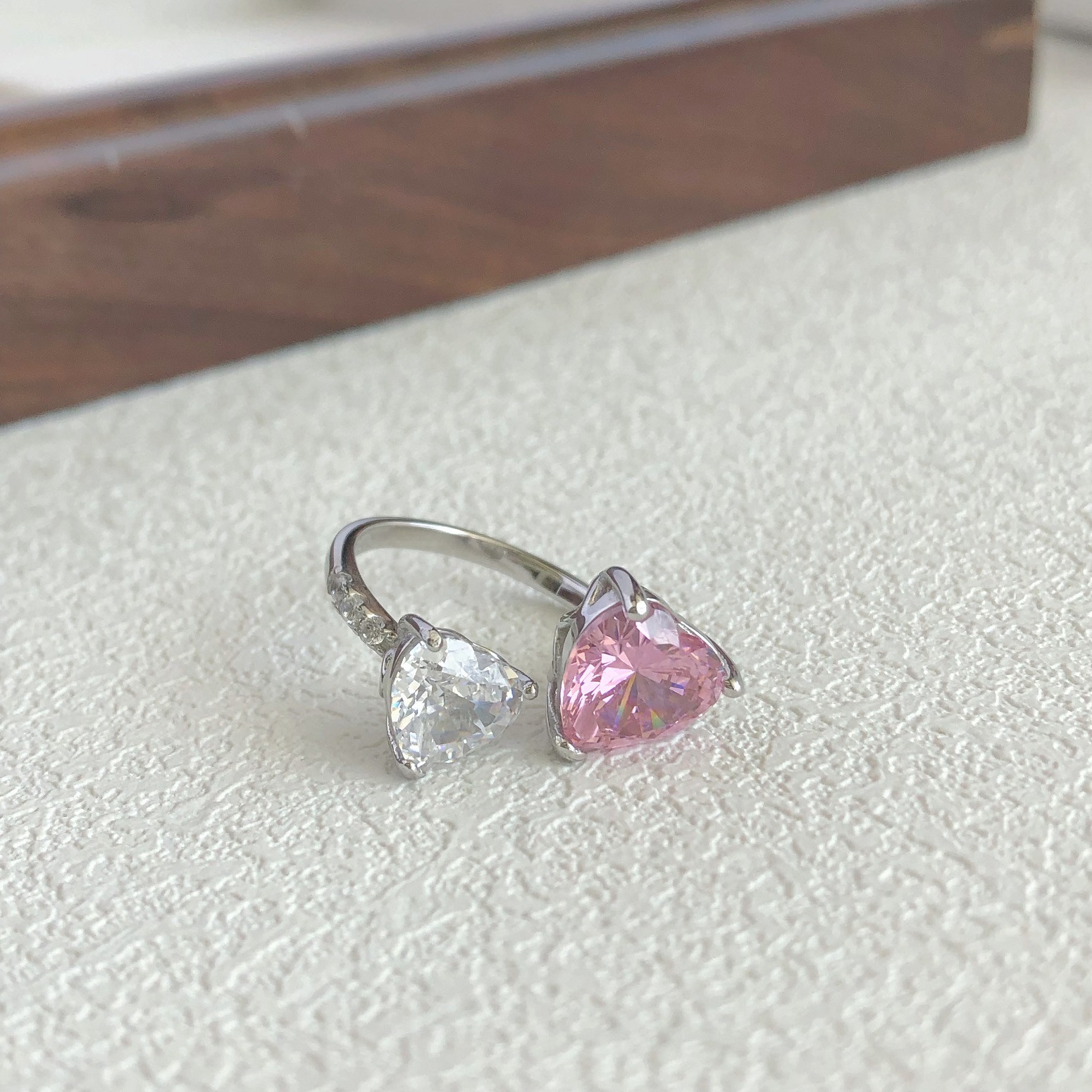 5g Weight Zircon Inlay Material Rings Classification 6, 7, 9 Ring Size 1 Piece Quantity Holiday, Daily Occasion 925 Sterling Silver Material Heart Shape, Bow Knot Pattern Women's Gender Plating, Inlay Design Sweet, Shiny Style 925 Sterling Silver Zircon Heart Shape Bow Knot Rings 43
