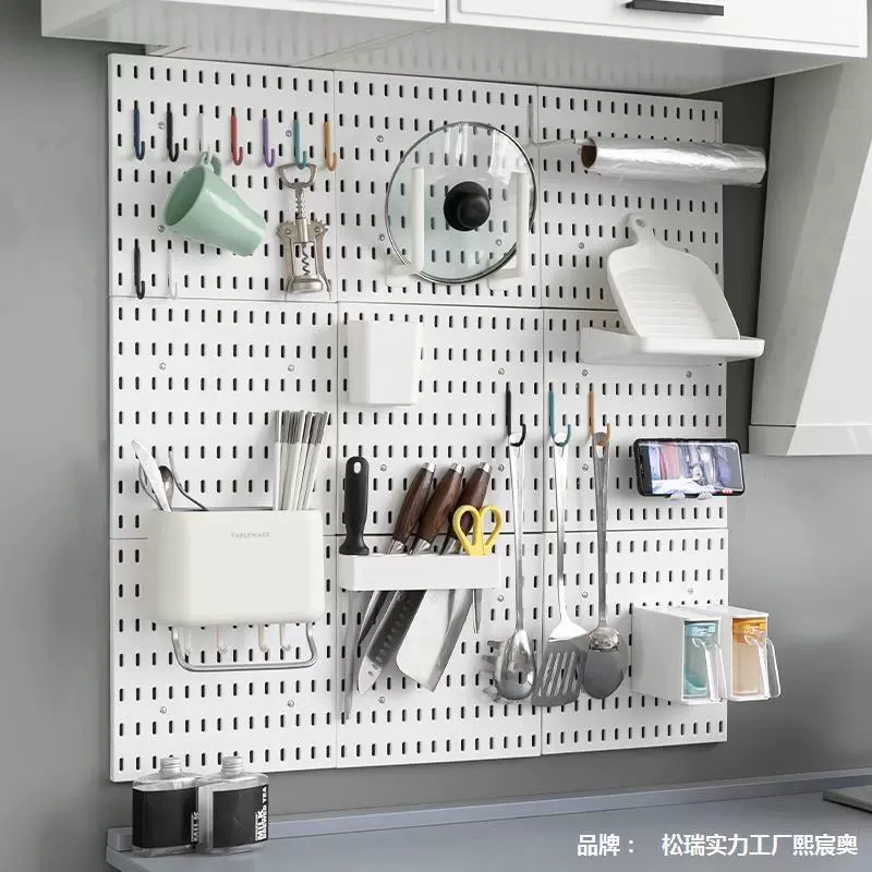 Настенная полка для дома без сверления, перфорированная доска для общежития, кухни, ванной комнаты, настенная полка для хранения, настенный органайзер, перегородка.