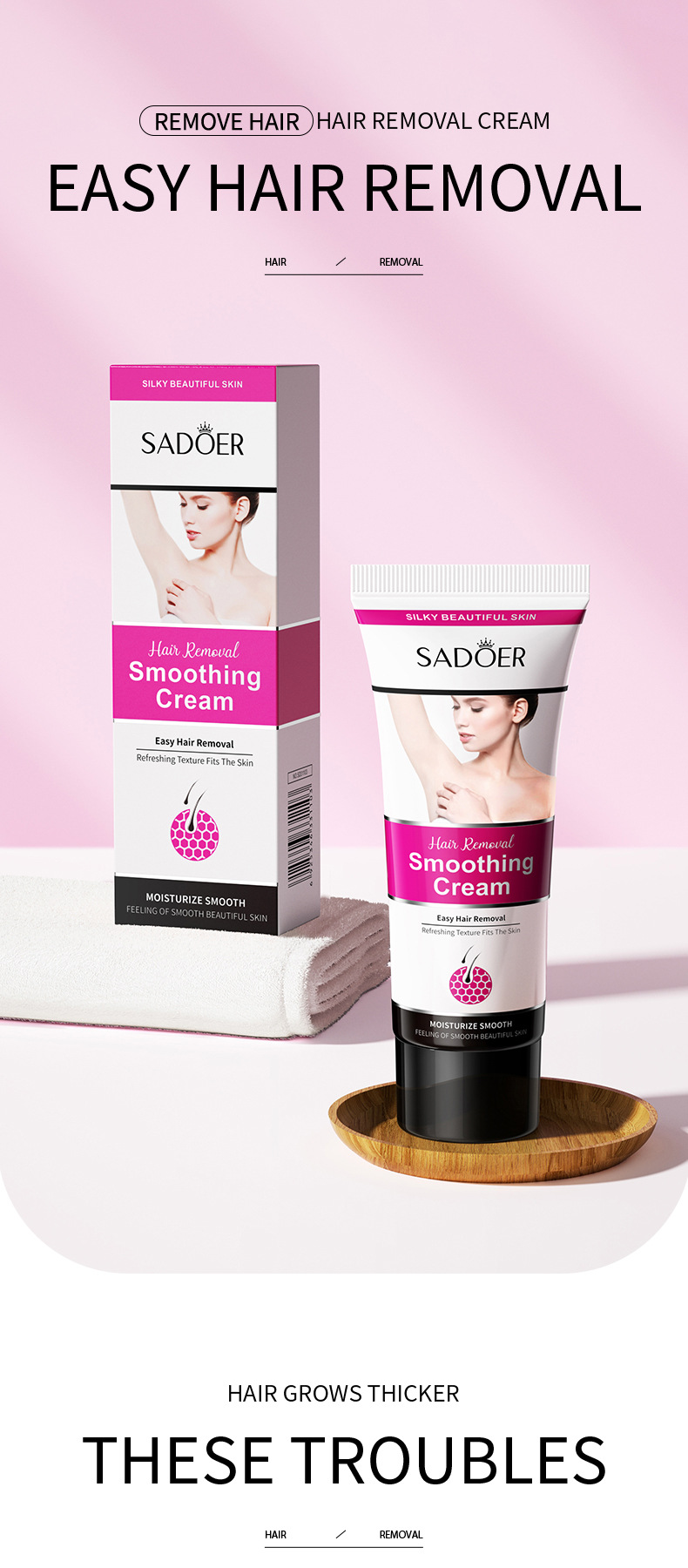 SADOER Mild and Non irritating Hair Removal Cream in English_voghion.com