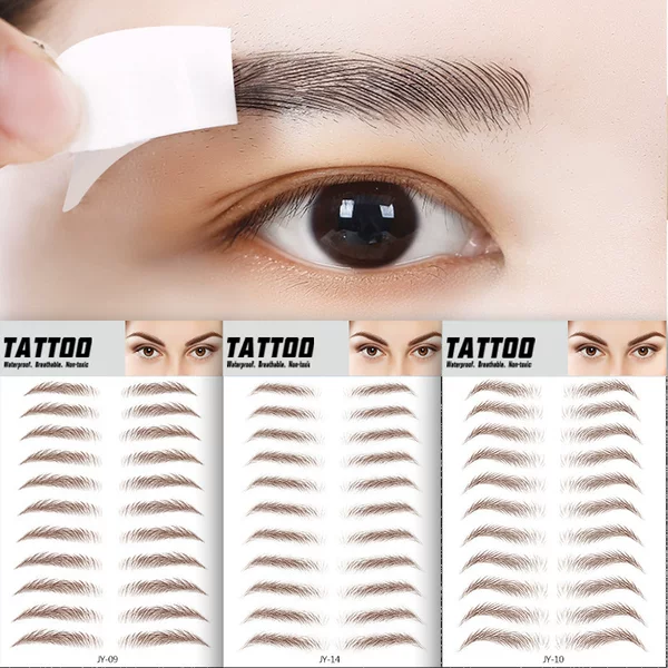 Cross-border 3D brown simulation paste embroidered tattoo stickers for beginners eyebrow stickers waterproof thrush card tattoo eyebrow stickers