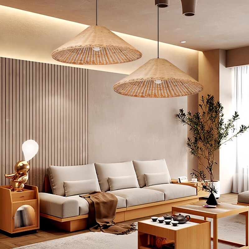 Rattan Lampshade, Handmade Bamboo Lampshade, Wabi-Sabi Style, Homestay Restaurant, Tea Room, Chinese Zen Style Chandelier, Rattan Art Lighting Fixtures Rattan Lampshade, Handmade Bamboo Lampshade, Wabi-Sabi Style, Homestay Restaurant, Tea Room, Chinese Zen Style Chandelier, Rattan Art Lighting Fixtures