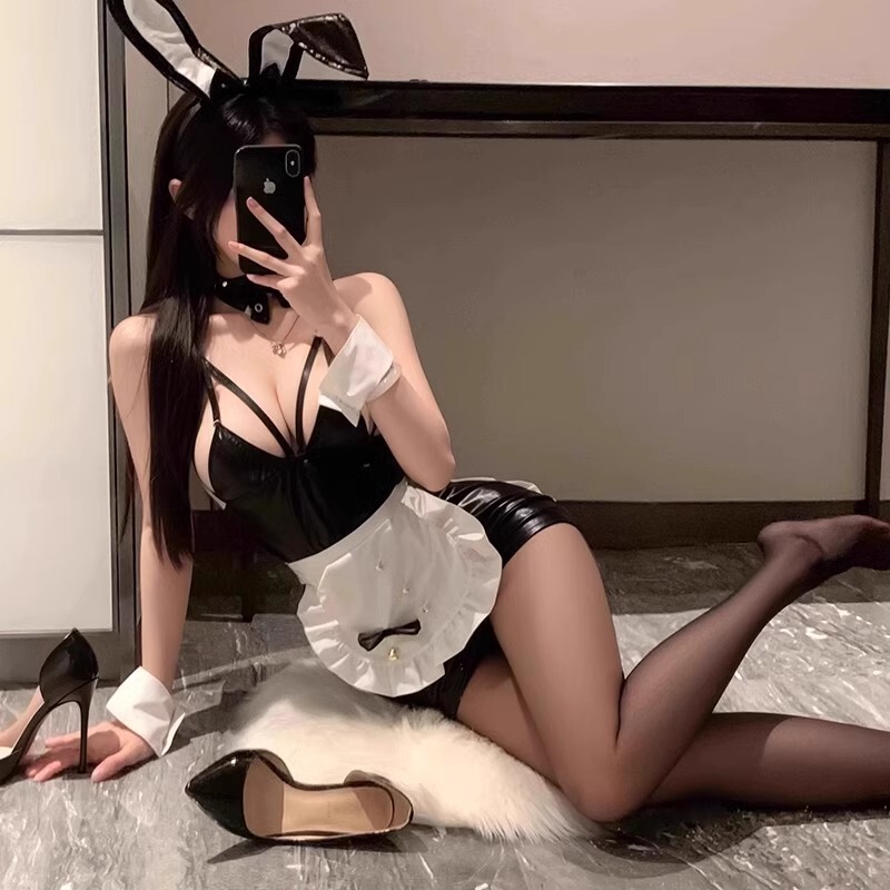 Sexy Cute Cute cosplay Bunny Uniform suit Couple Fun Role Playing Lingerie Female