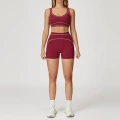 7028 bra + 7028 shorts—cherry red