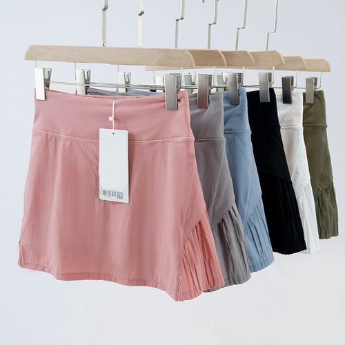Ladies Breathable Golf Casual Exercise Yoga Skirt Anti-Briefing High-Waist Slimming Pleated Breathable Short Skirt