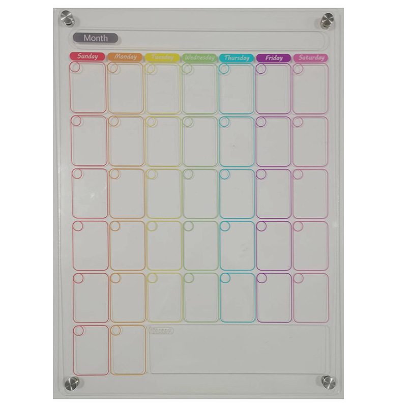 Aitee acrílico magnético seco borrar tablero calendario adecuado para refrigerador transparente seco borrar calendario adecuado para refrigerador