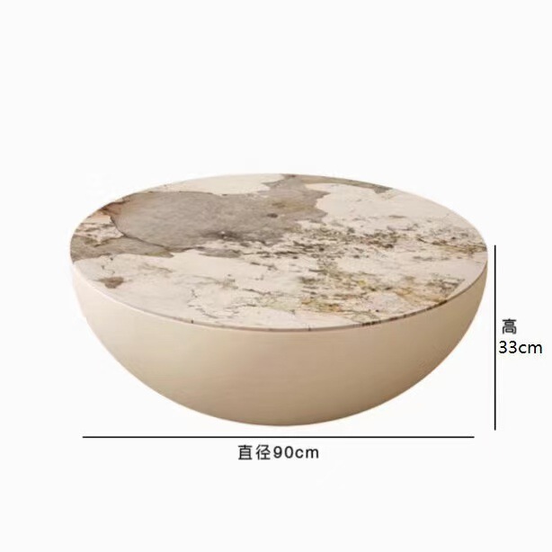 意式极简圆形茶几客厅设计师高级感茶几现代轻奢ins奶油风茶几|undefined