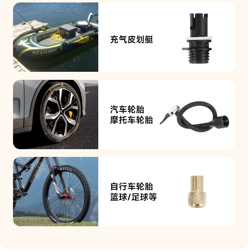 Kayak Car-Mounted Air Pump, Outdoor Portable Electric Pump for Paddle Boards, Inflatable Mattresses, Paddle Boards, Wireless Air Pump