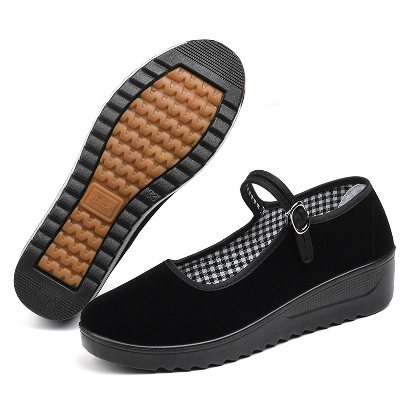 Mom's Shoes, Old Beijing Cloth Shoes, Women's Height-Increasing Work Shoes, Square Dance Shoes, Platform Soles, Breathable and Wear-Resistant Black Women's Shoes Mom's Shoes, Old Beijing Cloth Shoes, Women's Height-Increasing Work Shoes, Square Dance Shoes, Platform Soles, Breathable and Wear-Resistant Black Women's Shoes